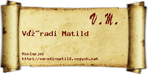 Váradi Matild névjegykártya