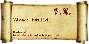 Váradi Matild névjegykártya